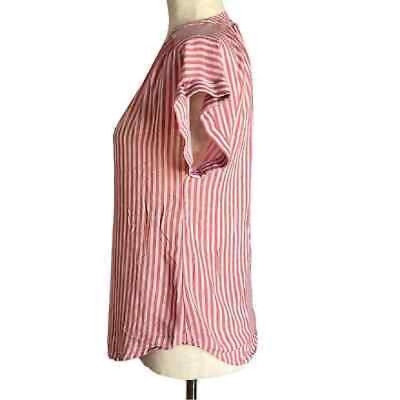 Coral Striped Top - Picture 3 of 5